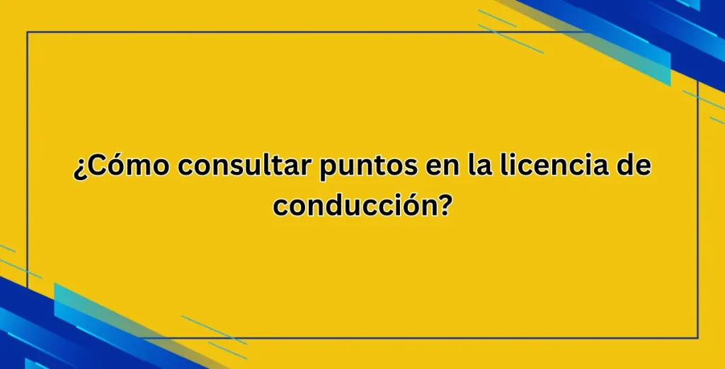 ¿Cómo consultar puntos en la licencia de conducción?