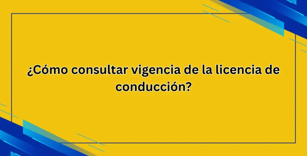 ¿Cómo consultar vigencia de la licencia de conducción