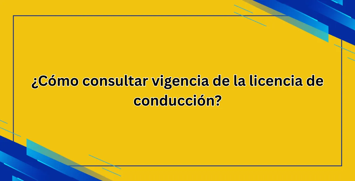 ¿Cómo consultar vigencia de la licencia de conducción