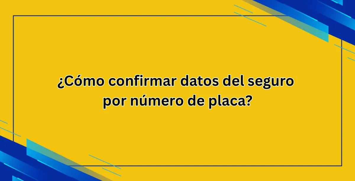 ¿Cómo confirmar datos del seguro por número de placa