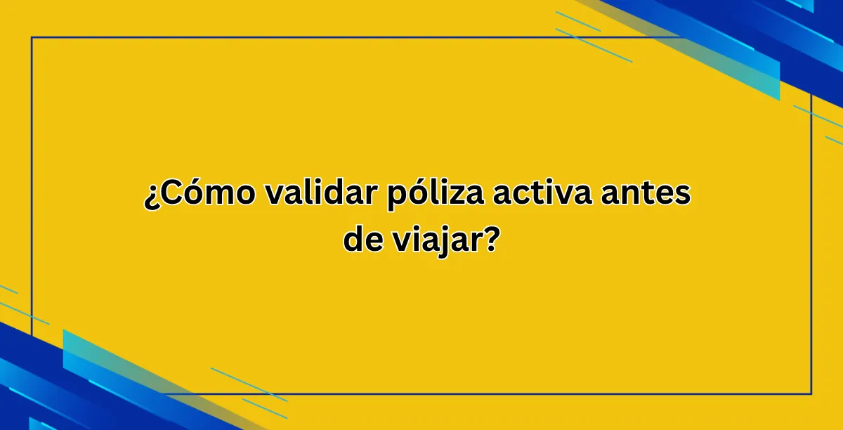 ¿Cómo validar póliza activa antes de viajar