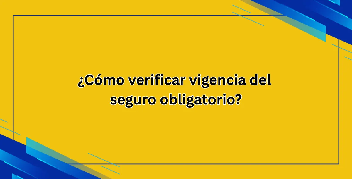 ¿Cómo verificar vigencia del seguro obligatorio