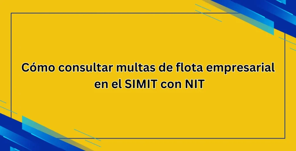 Cómo consultar multas de flota empresarial en el SIMIT con NIT