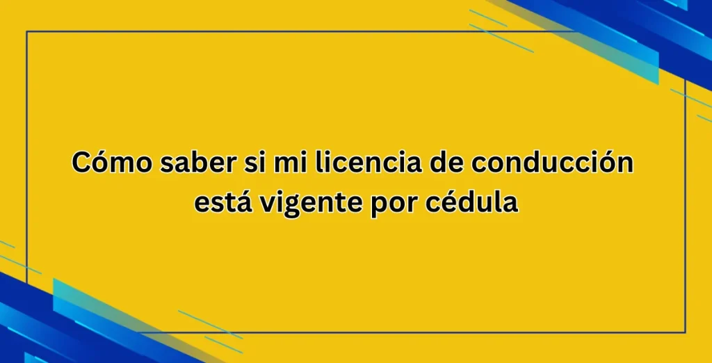 Cómo saber si mi licencia de conducción está vigente por cédula